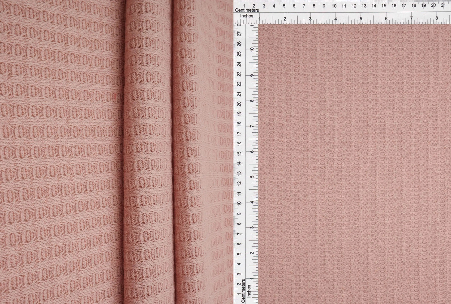 1 Yard Waffle Solid Knit Fabric, 58/60? Wide Polyester Rayon Spandex Blend