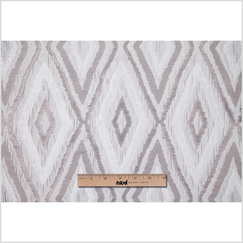 Pale Taupe/Silver Dramatic Diamonds Brocade