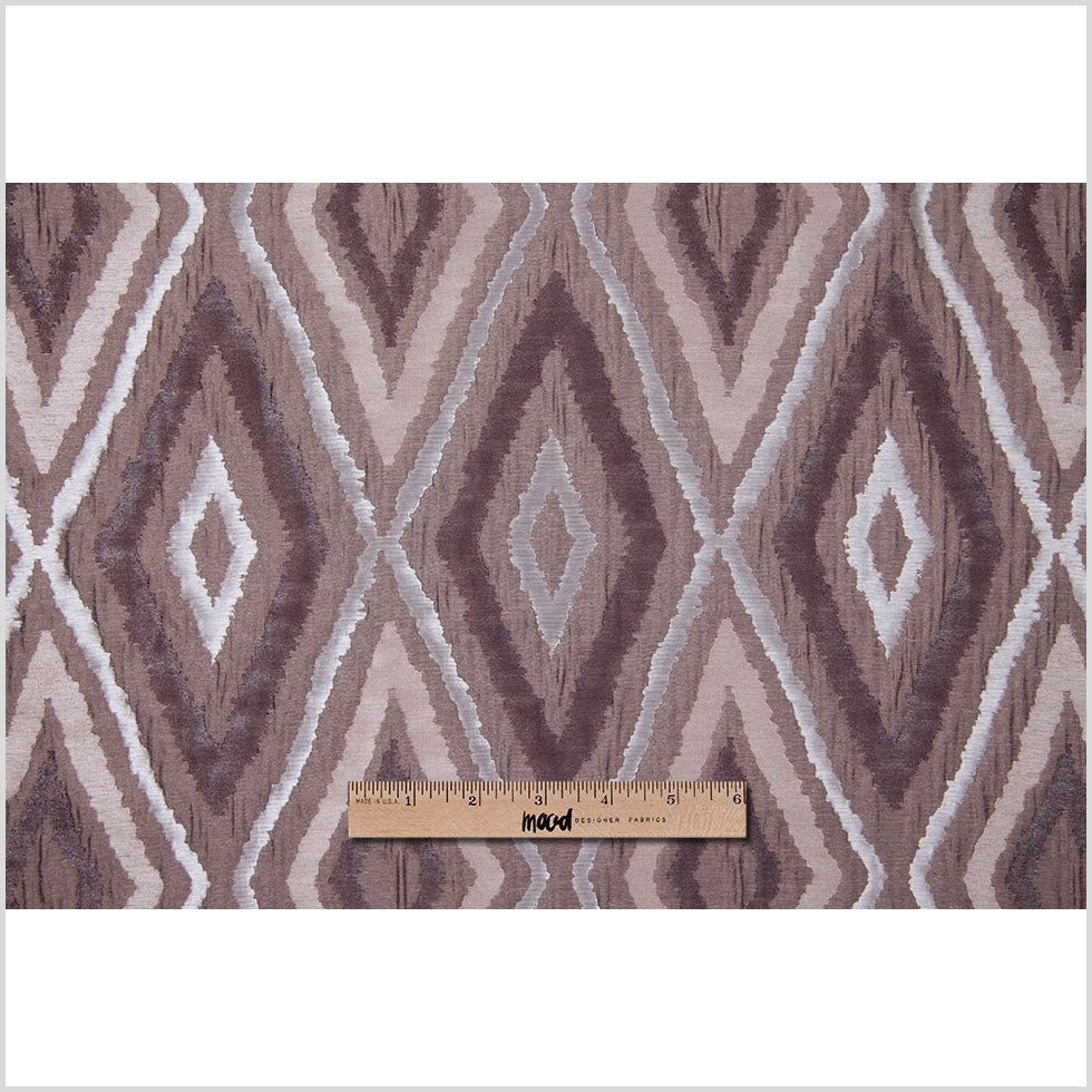 Taupe/Silver Dramatic Diamonds Brocade