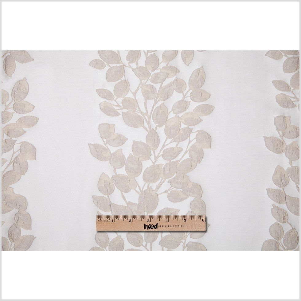 Ivory Columns of Leaves Brocade