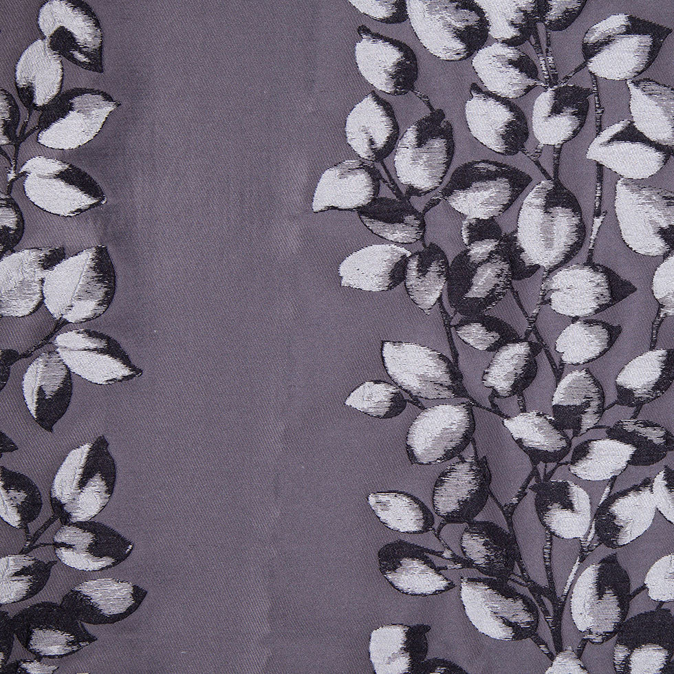 Gray and Black Columns of Leaves Brocade