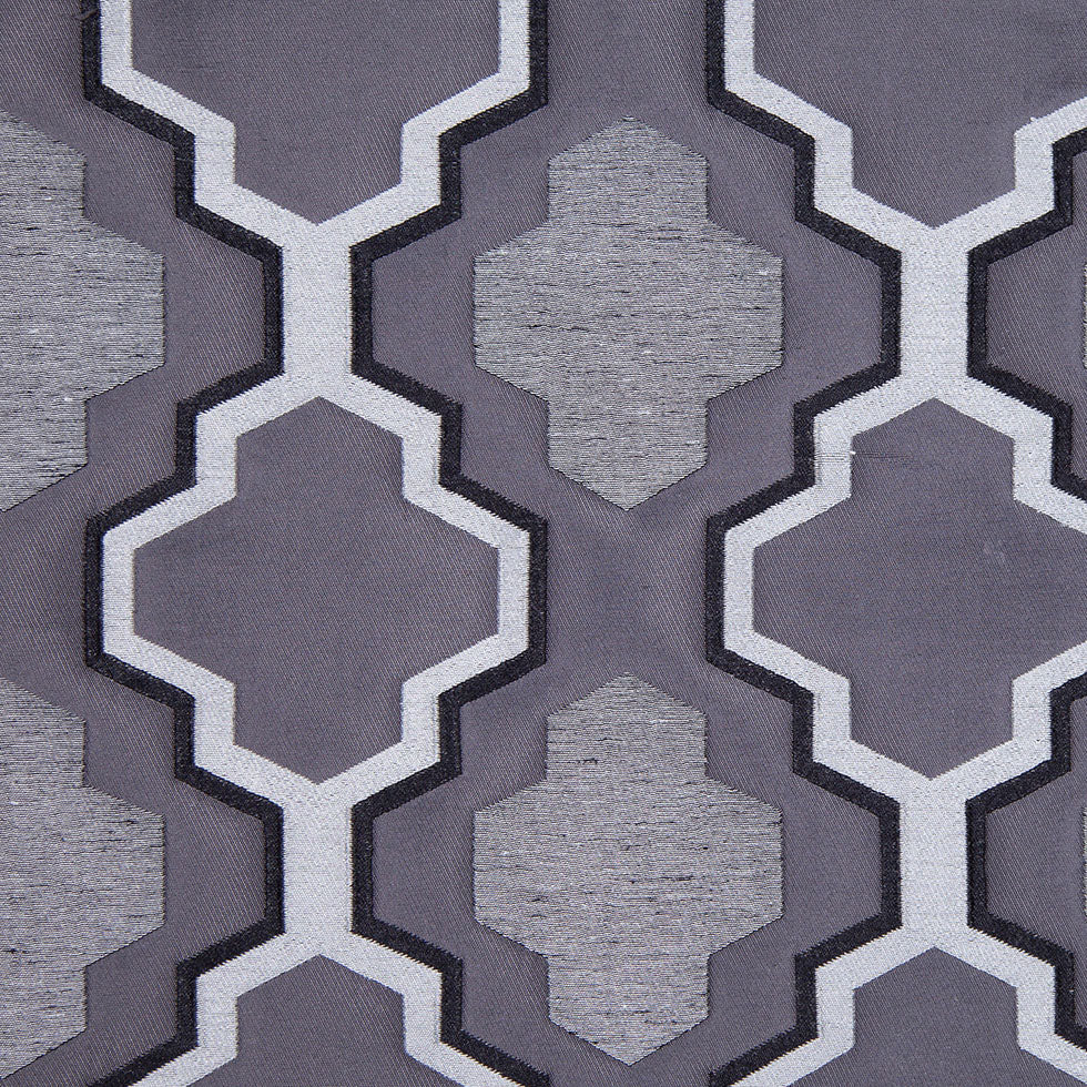 Gray Geometric Lines and Shapes Satiny Brocade
