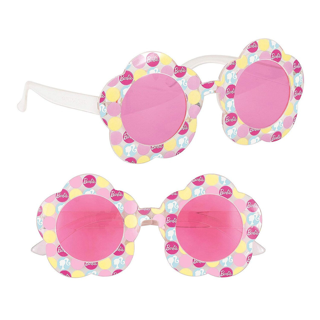 Barbie Flower-Shaped Pink Glasses – Set of 4