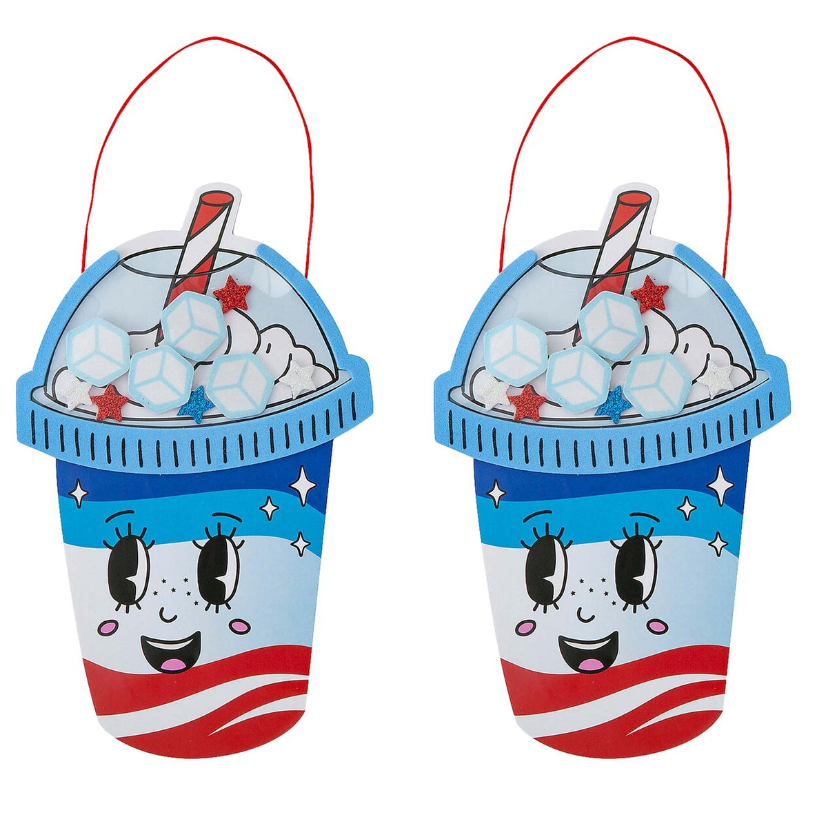 5 1/4" x 8" Patriotic Slushy Character Shaker Sign Craft Kit Makes 12