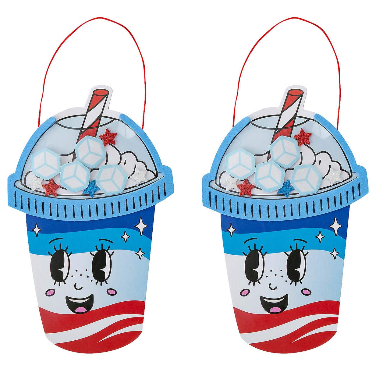 5 1/4" x 8" Patriotic Slushy Character Shaker Sign Craft Kit Makes 12