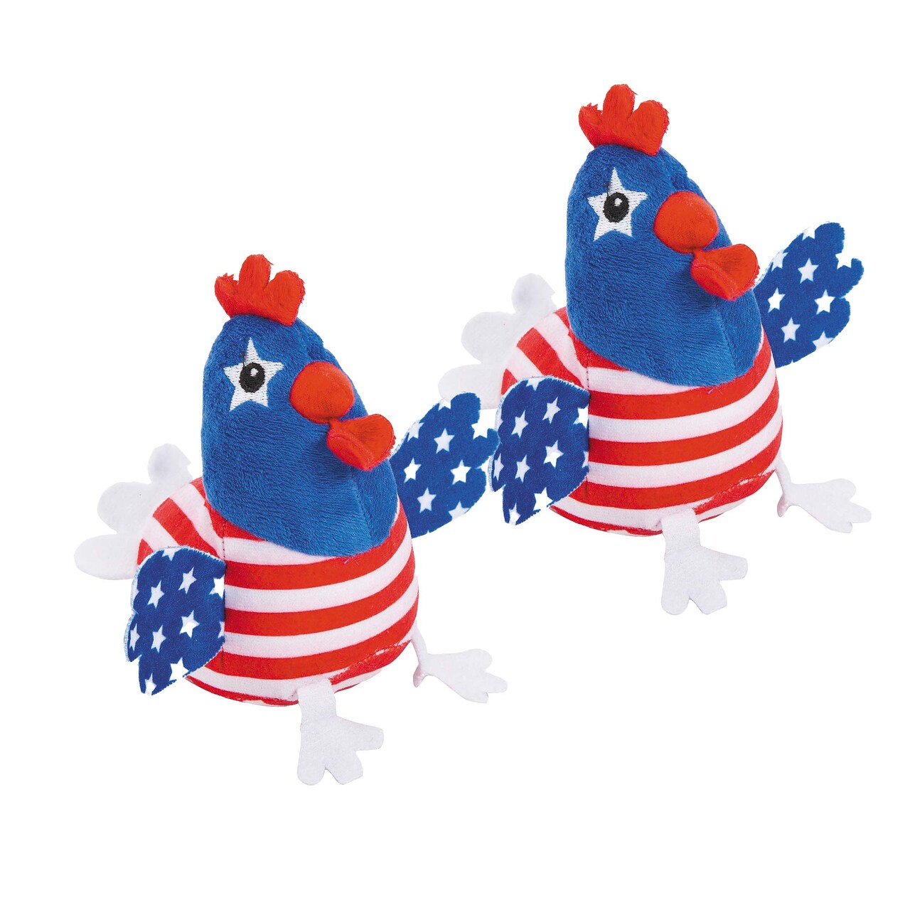 3" x 4 1/2" Patriotic American Flag Stuffed Chickens 12 Pieces