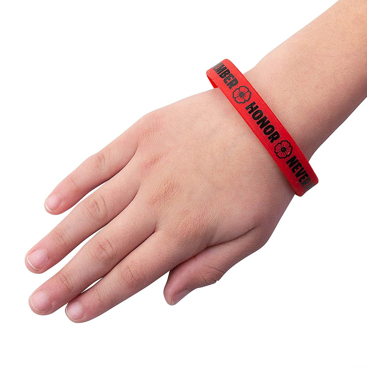 7 1/4" Patriotic Memorial Day Poppy Bracelets with Card for 24