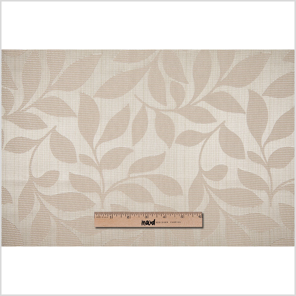 Natural Satiny Woven Leaves Jacquard