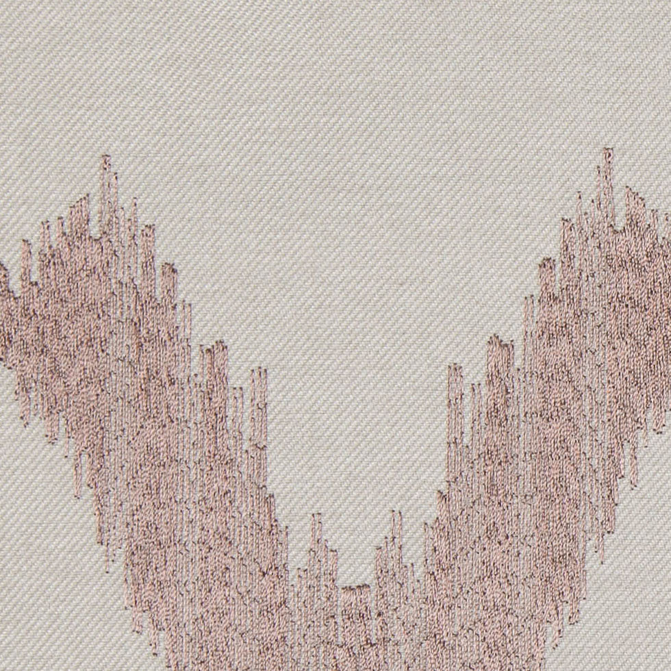 Pale Taupe and Copper Embroidered Diamonds Woven