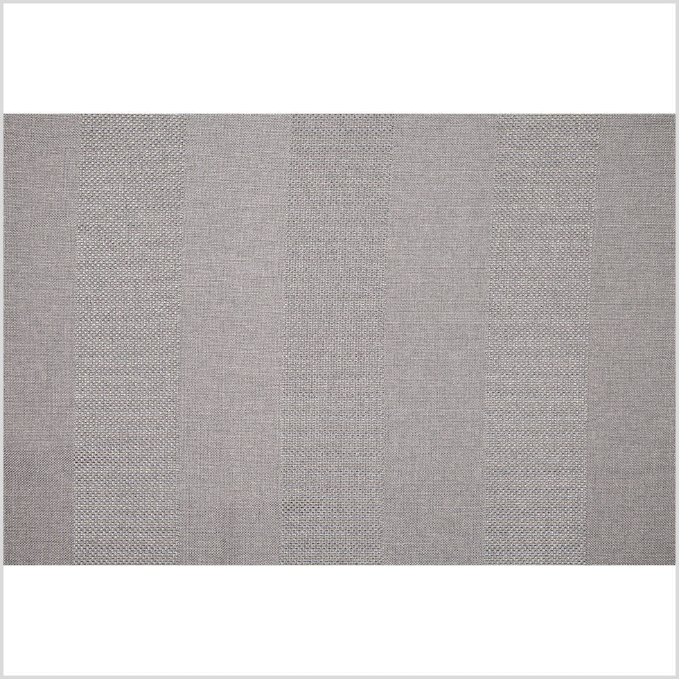Pale Silver Cloud Wides Stripes Linen-Like Woven