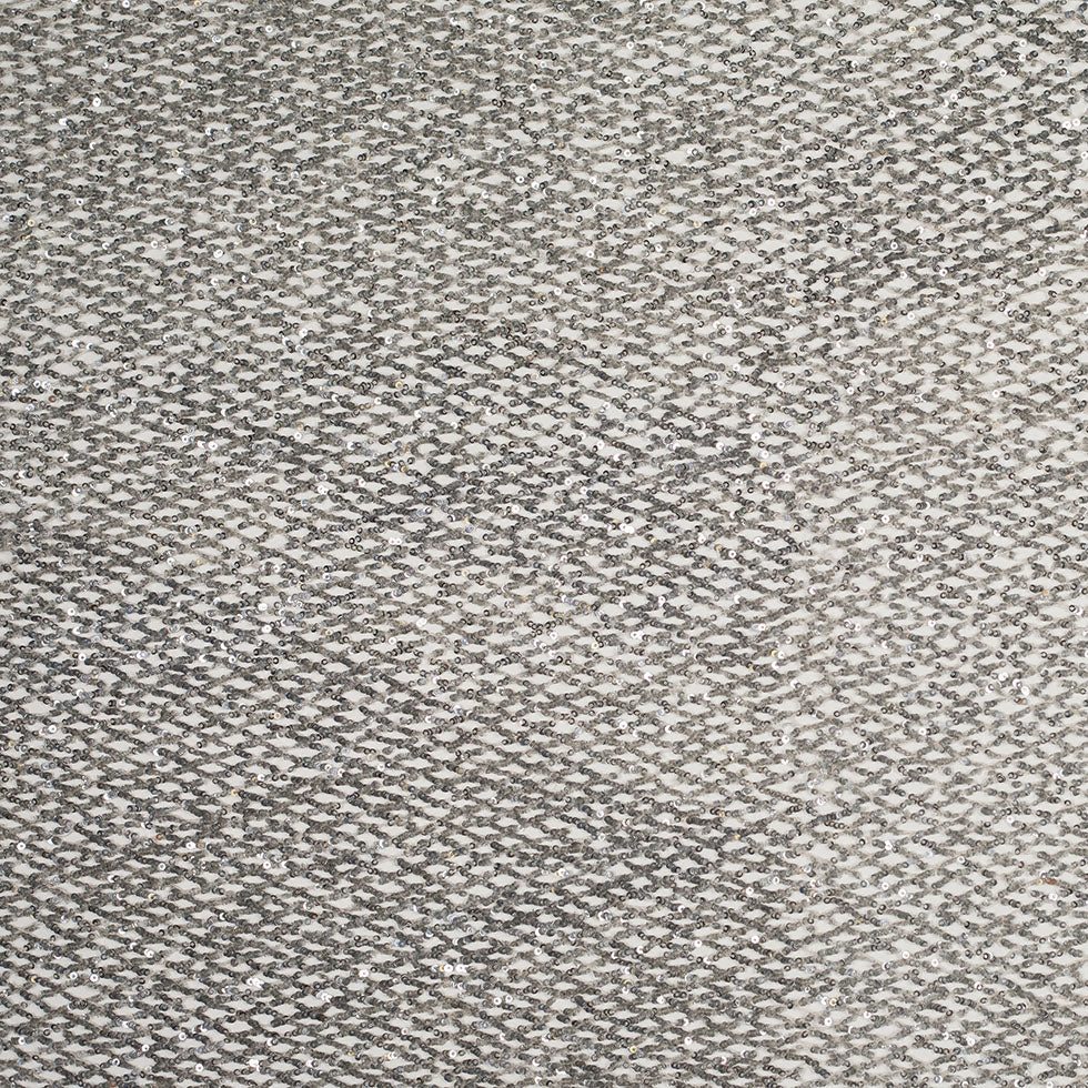 Silver Sequined Netted Lace