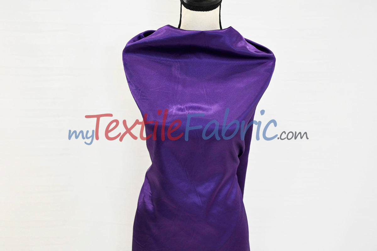 Charmeuse Satin Polyester Fabric - Solid, 58/60" Width, Multiple Colors (1 Yard)