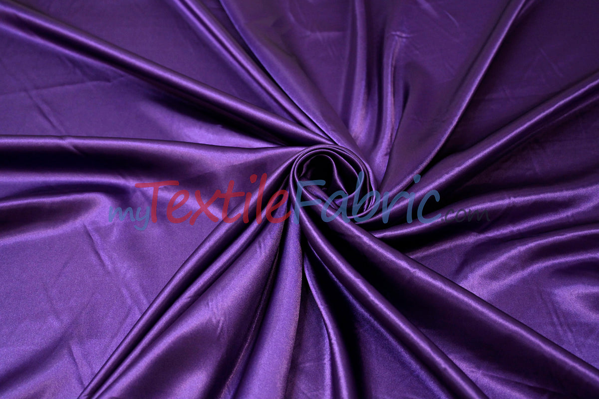 Charmeuse Satin Polyester Fabric - Solid, 58/60" Width, Multiple Colors (1 Yard)