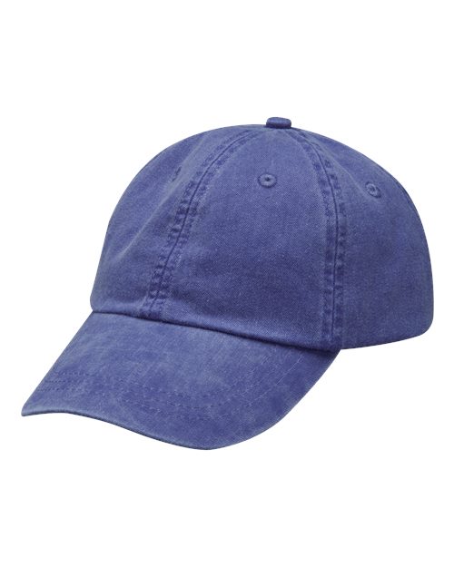 Optimum Pigment-Dyed Cotton Dad Hat with Mesh Lining, Adjustable Leather Strap