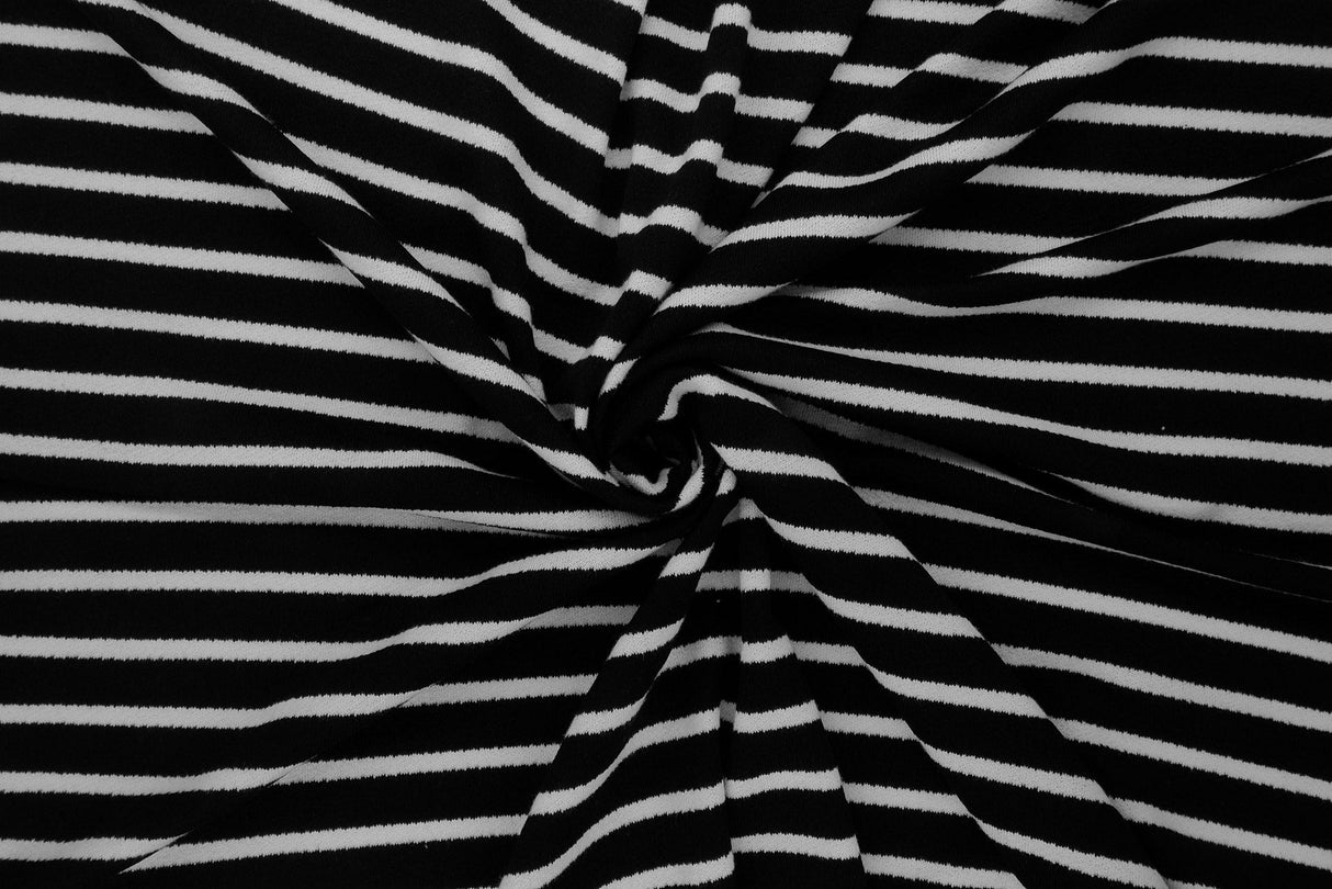 Viscose Crepe Stripe Stretch Fabric