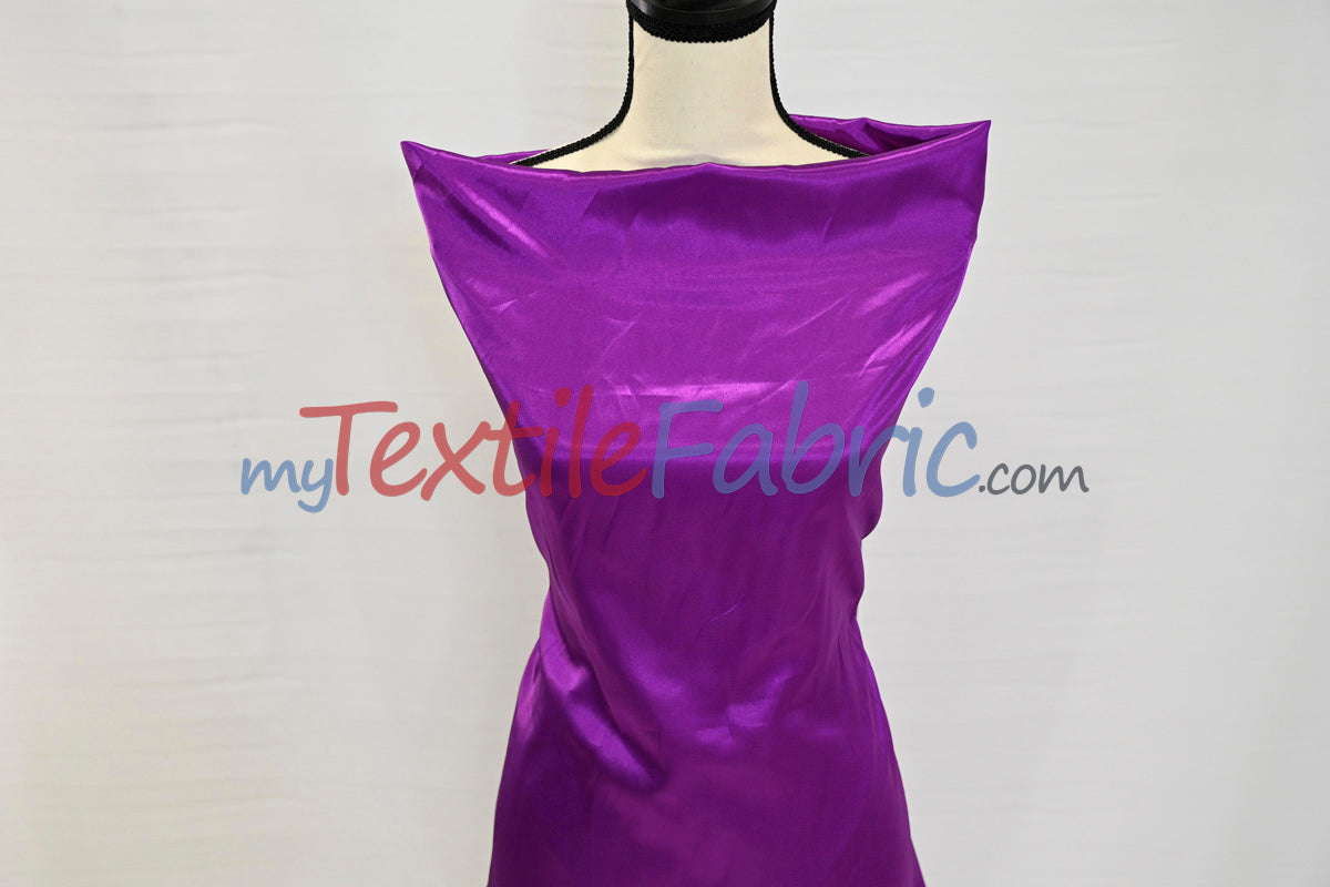 Charmeuse Satin Polyester Fabric - Solid, 58/60" Width, Multiple Colors (1 Yard)