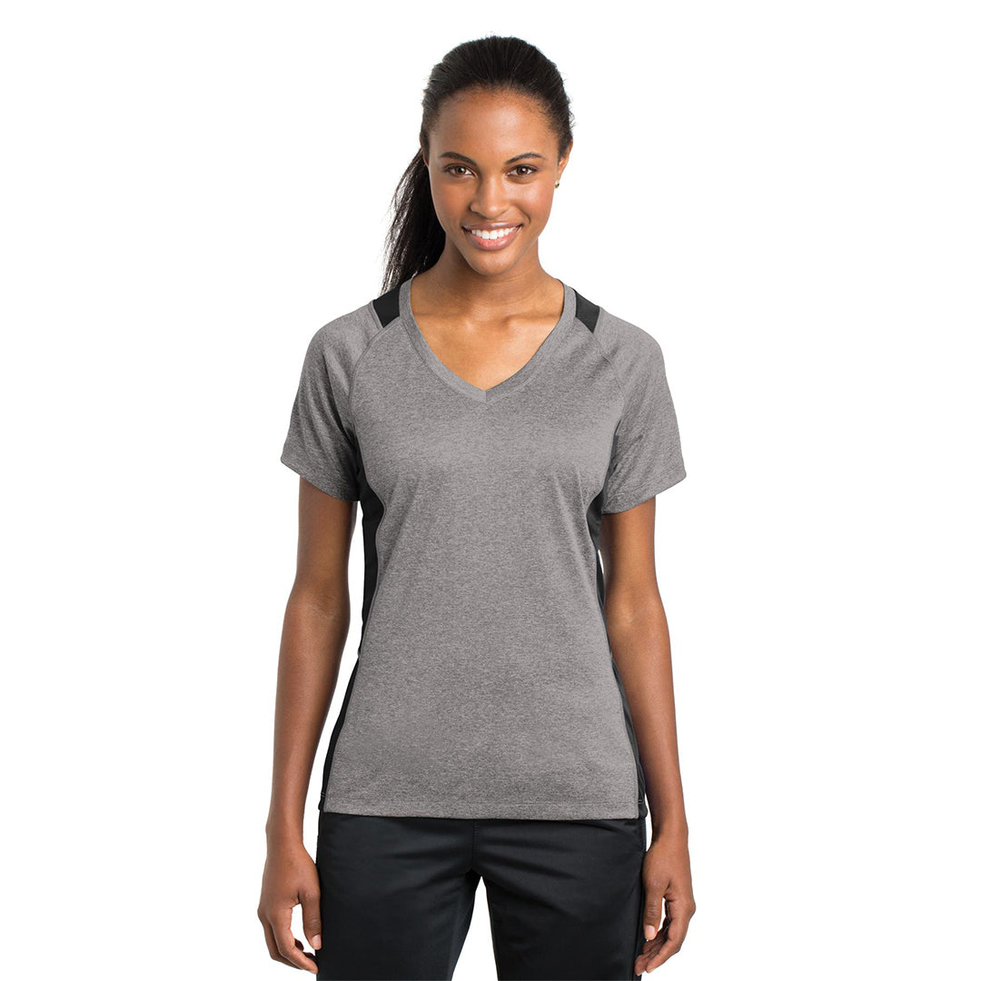 Women's Heather Colorblock Contender Short Sleeve V-Neck Tee