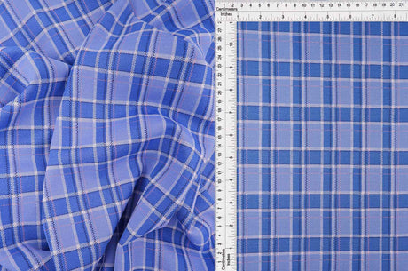 Cozy Double Knit Jacquard Plaid Fabric Stretch Polyester Rayon 58/60 Inches Wide