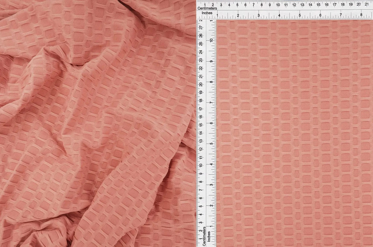 Honeycomb Knit Jacquard Solid Fabric Stretch Polyester Spandex 58/60 Inches Wide