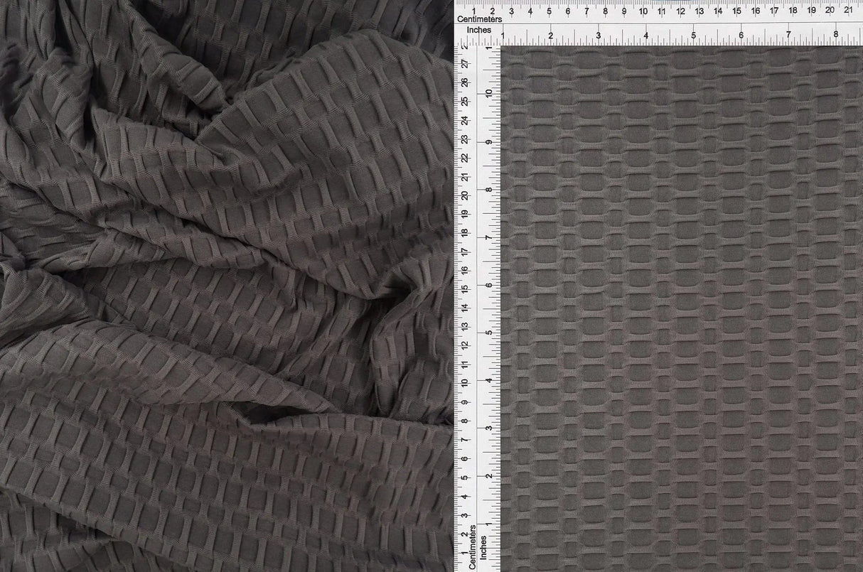 Honeycomb Knit Jacquard Solid Fabric Stretch Polyester Spandex 58/60 Inches Wide