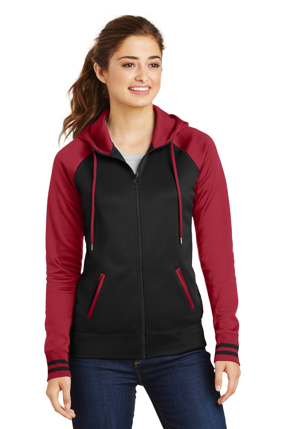 Sport-Tek® Women’s Sport-Wick Varsity Fleece Full-Zip Hooded Jacket