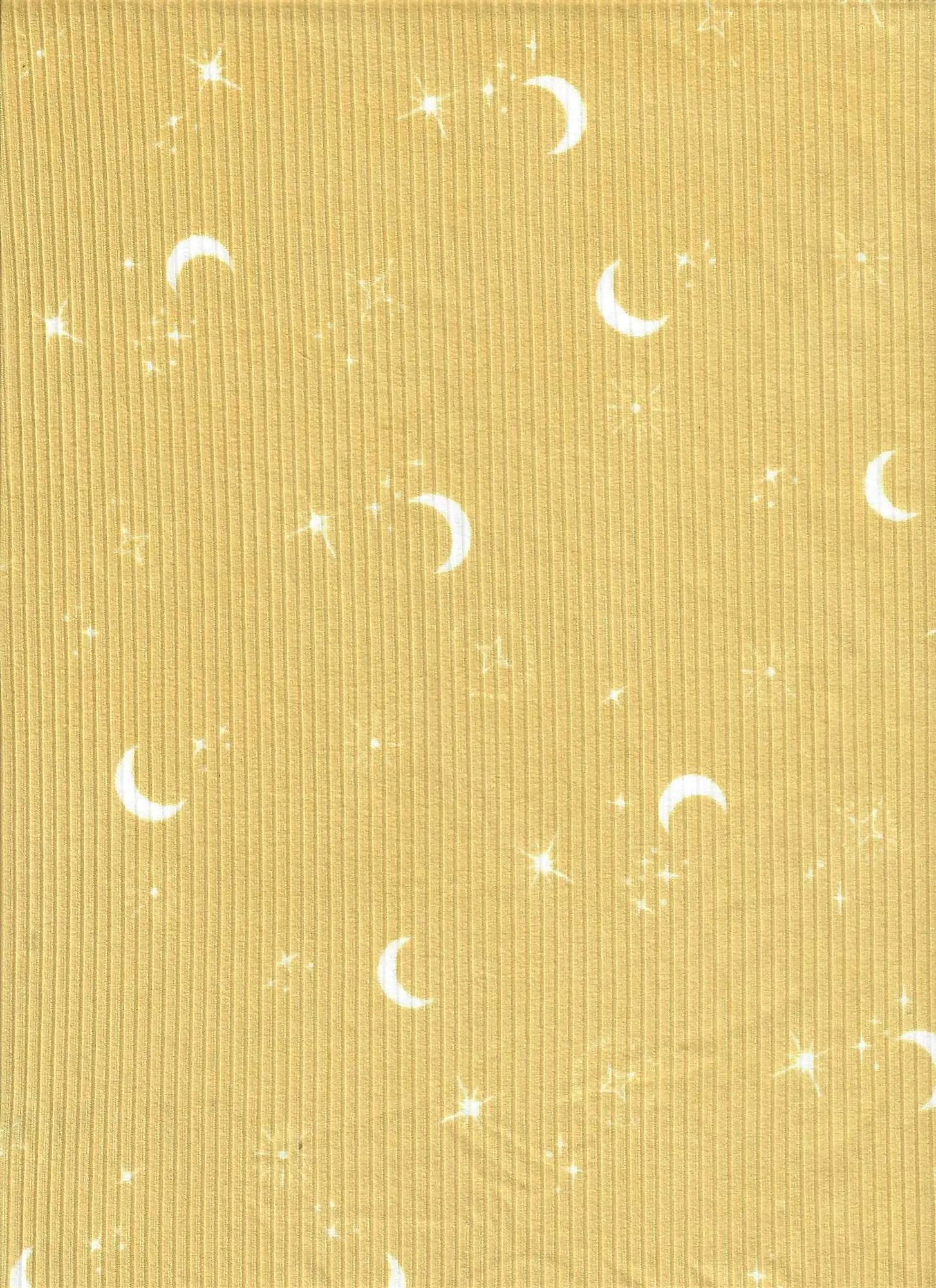 1 Yard Polyester Spandex Yummy Rib Knit Fabric Star Moon Print Soft Stretch 58/60" Width