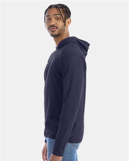 Unisex Garment-Dyed Jersey Hooded Long Sleeve T-Shirt