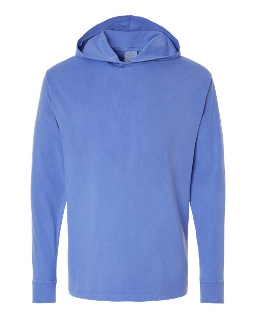 Unisex Garment-Dyed Jersey Hooded Long Sleeve T-Shirt