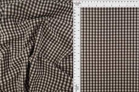 Textured Double Knit Jacquard Plaid Fabric Stretch Polyester Rayon 58/60 Inches Wide