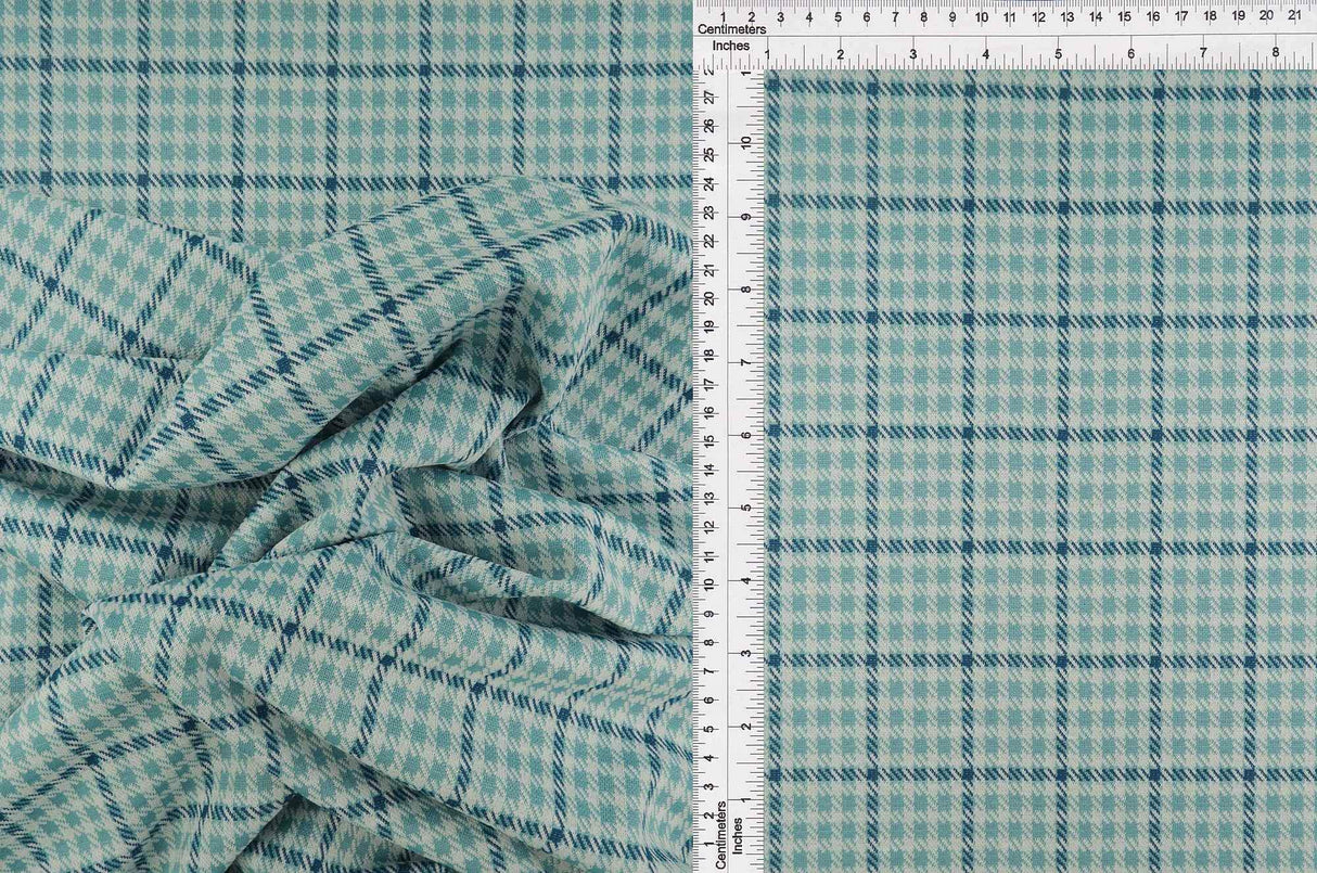 Classic Double Knit Jacquard Plaid Fabric Stretch Polyester Rayon 58/60 Inches Wide