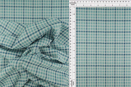 Classic Double Knit Jacquard Plaid Fabric Stretch Polyester Rayon 58/60 Inches Wide