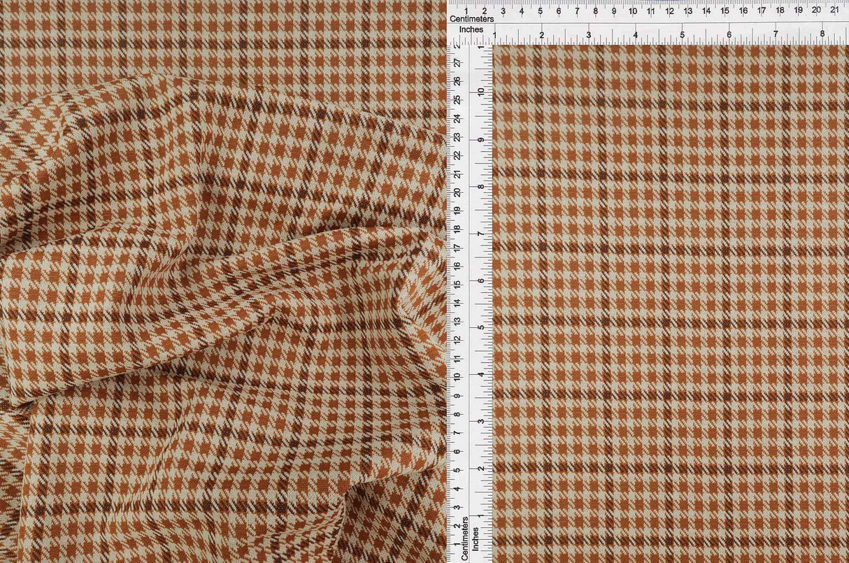 Classic Double Knit Jacquard Plaid Fabric Stretch Polyester Rayon 58/60 Inches Wide