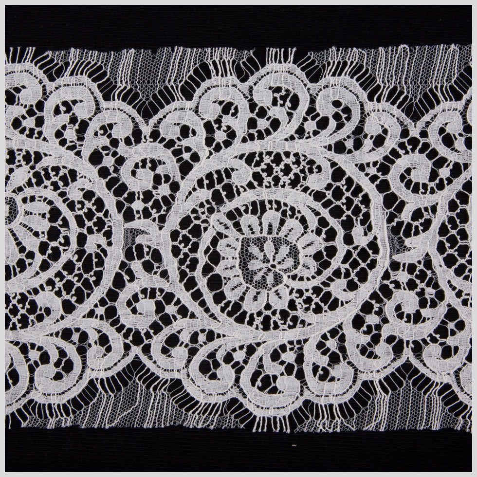 6" White French Lace