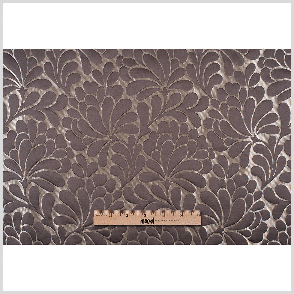 Dark Mocha Floral Home Decor Satin Brocade