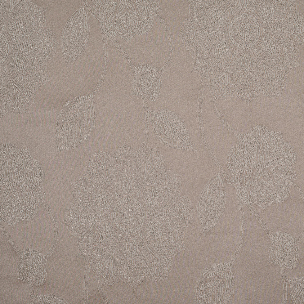 Dark Beige and Light Beige Floral Satin Jaquard