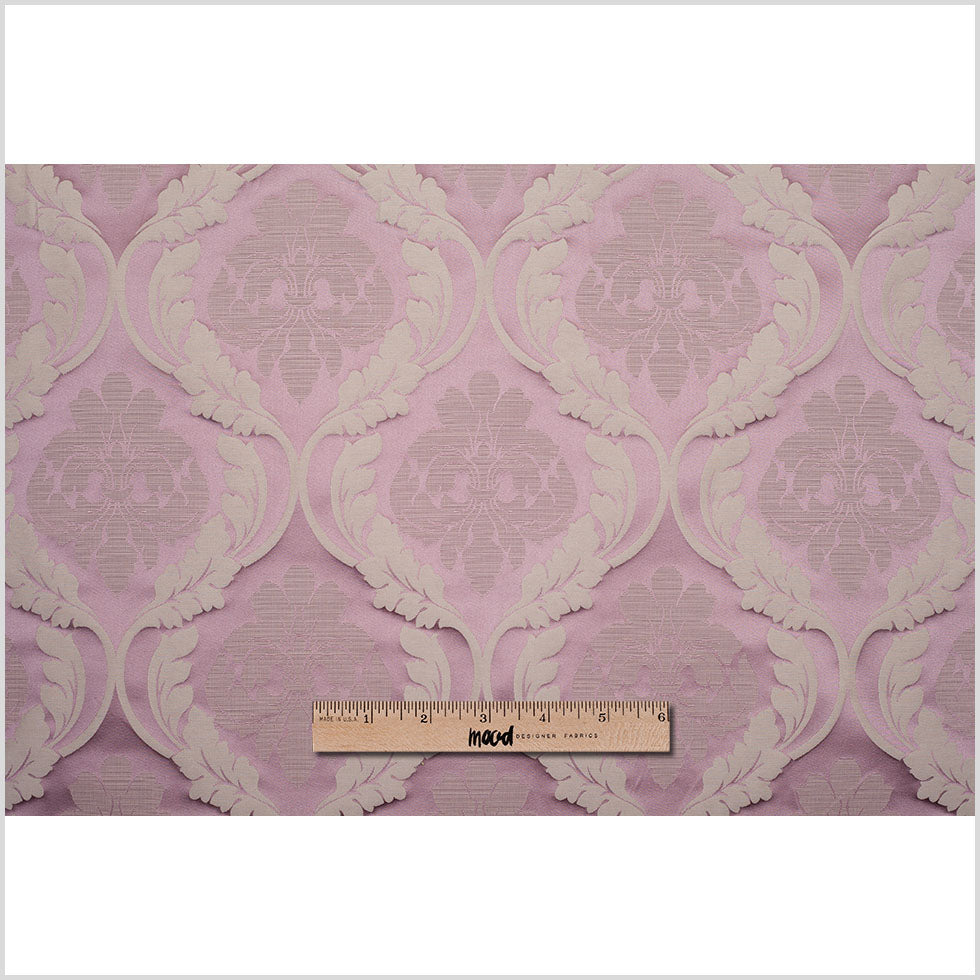 Lilac and Taupe Floral Satin Jacquard
