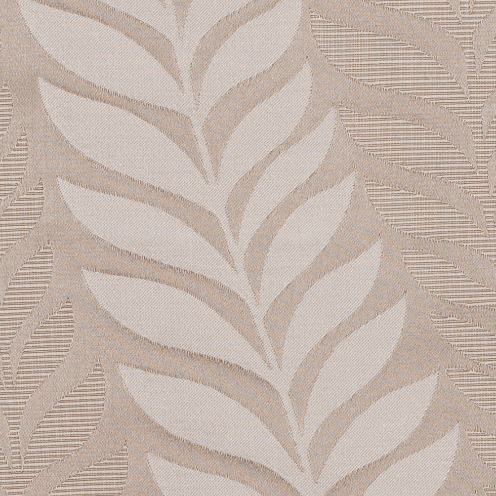 Taupe Tone-on-Tone Leaves Satin Jacquard