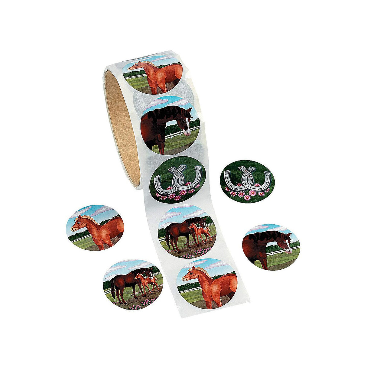 Horse Party Sticker Roll 100 Pc