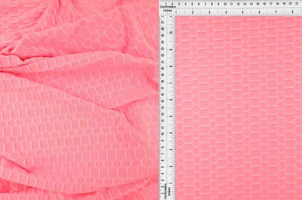 Honeycomb Knit Jacquard Solid Fabric 1 Yard Stretch Soft Durable 58/60" Wide