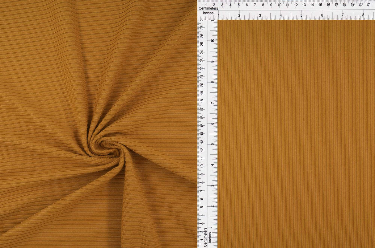 Rib Solid Stretch Knit Fabric