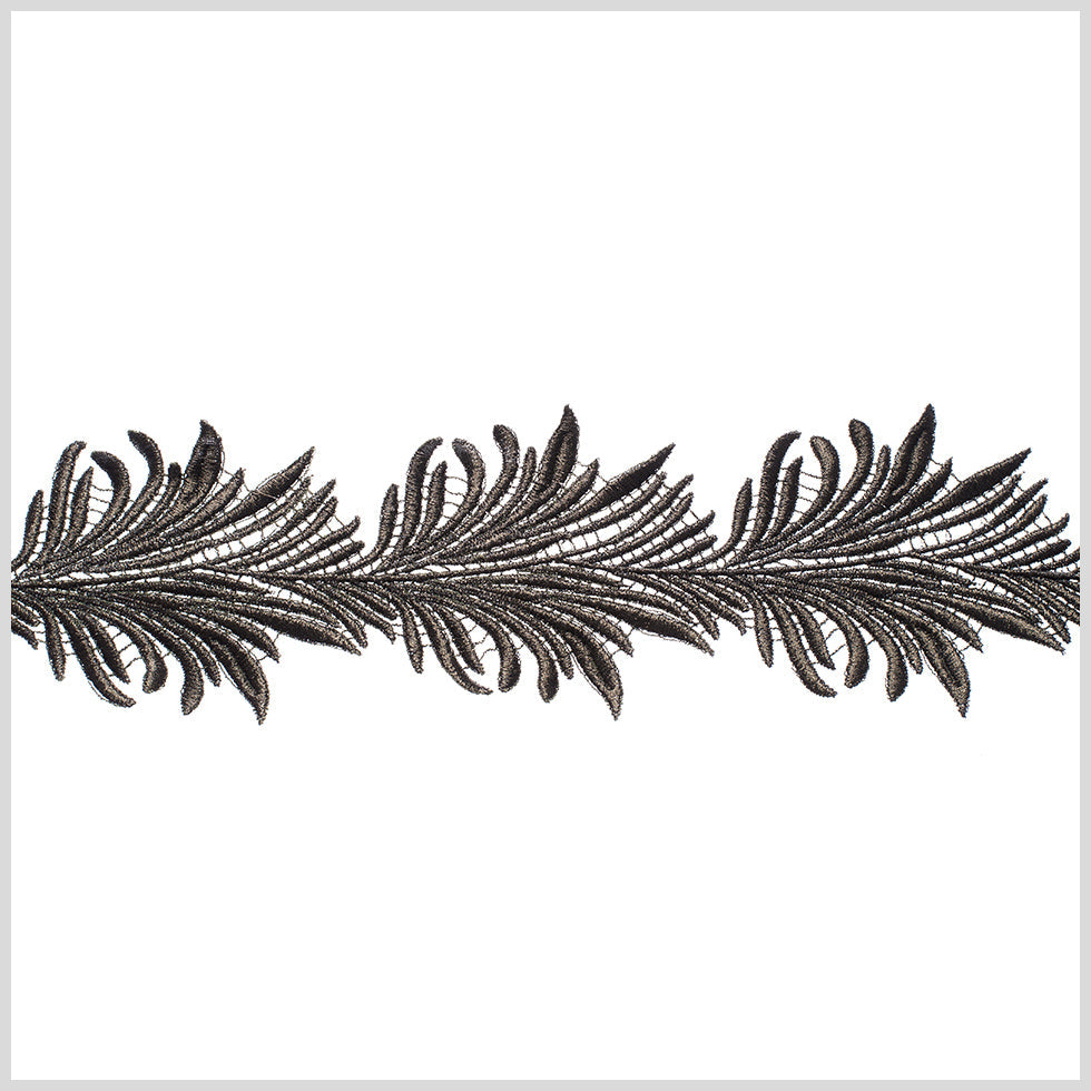 4" Metallic Forest Green Fancy Lace Trim