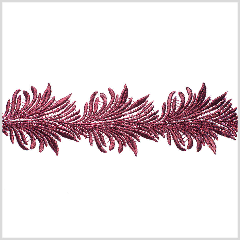 4" Metallic Burgundy Lace Trim