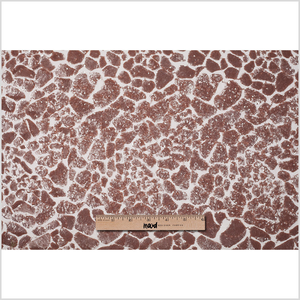 Rose Gold Baby Sequins "Splotches" on Mesh