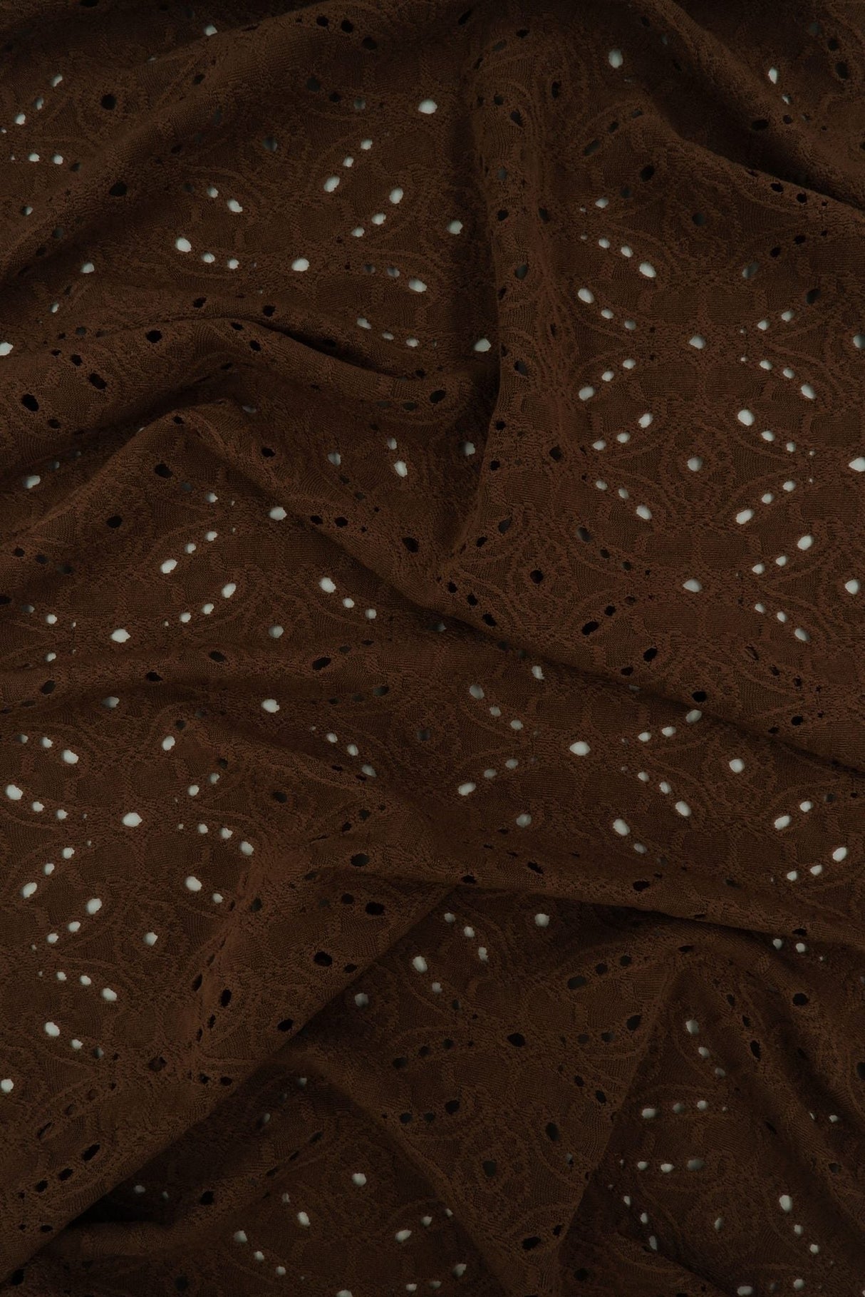 Eyelet Jacquard DTY Knit Brown Coco