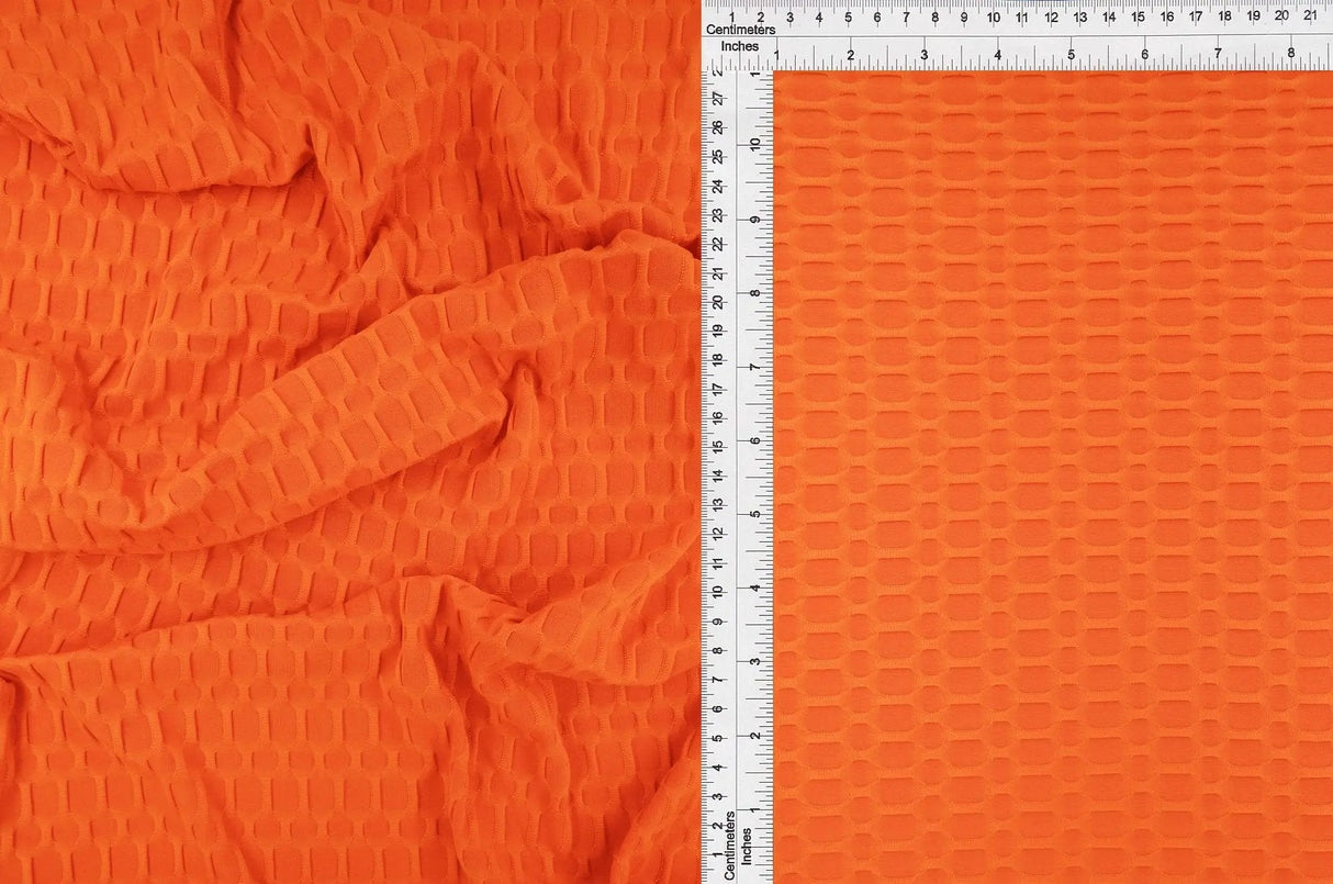 Honeycomb Knit Jacquard Solid Fabric Stretch Polyester Spandex 58/60 Inches Wide