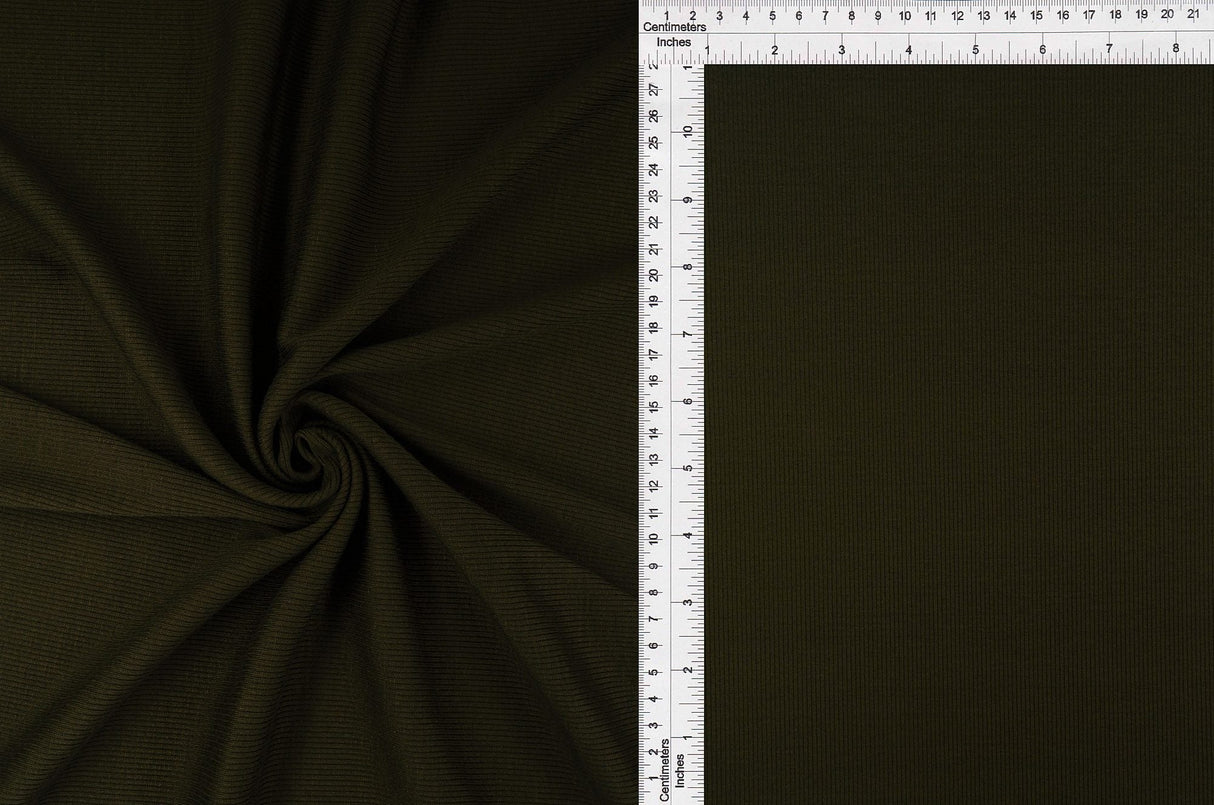 Rib Solid Stretch Knit Fabric