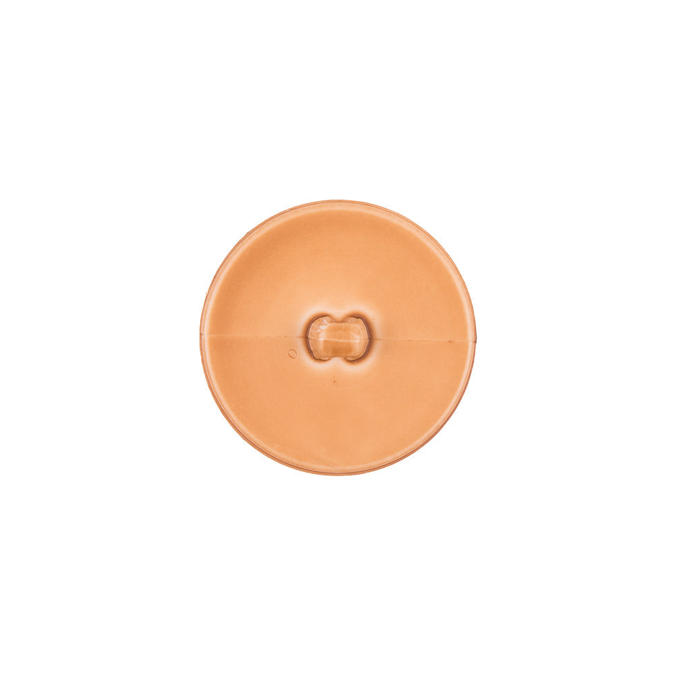 Italian Light Brown Top-Stitched Plastic Shank Back Button - 24L/15mm
