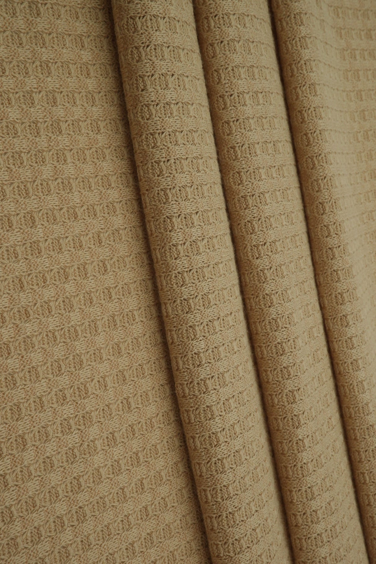 Waffle Stretch Knit Fabric Solid