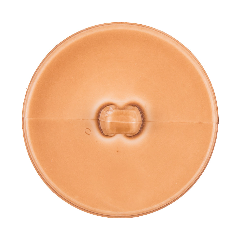 Italian Light Brown Top-Stitched Plastic Shank Back Button - 54L/34mm