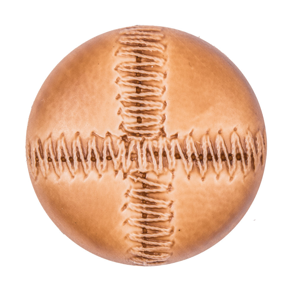 Italian Light Brown Top-Stitched Plastic Shank Back Button - 54L/34mm